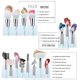 thumbnail image 3 of Pink blue gradient makeup brushes and makeup sponges set makeup brushes set natural synthetic eye shadow foundation make-up brush set professional mak, 3 of 4