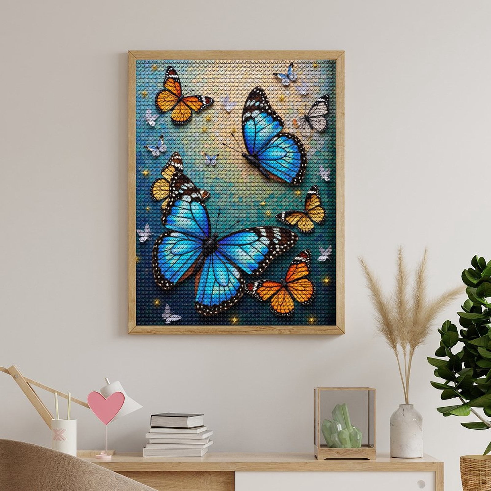 Diamond Art Kits for Adults, Butterflies Mosaic Art Wings Bright 5D Diamond Painting Kits for Adults Beginners, DIY Full Drill Diamond Painting, Gem Art and Crafts 12x16