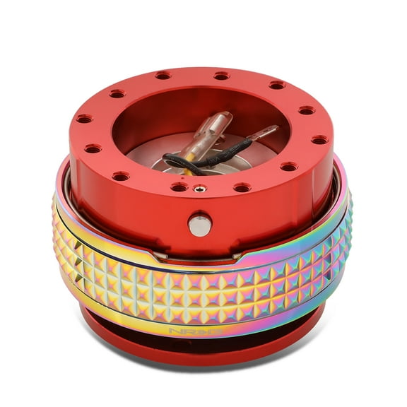 NRG Innovations NRG-SRK-210RD-MC NRG Innovations SRK-210RD-MC Steering Wheel Quick Release Adapter Gen 2.1 Red Body/Neo Chrome Pyramid Ring