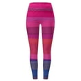 thumbnail image 3 of MKLEKYY Leggings deportivos para mujer, pantalones de yoga deportivos de cintura alta ajustados a la moda informal para mujer, leggings estampados de rayas coloridas, 3 of 3