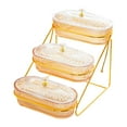 thumbnail image 5 of TISHITA Serving Platters Dried Fruit Plates 3 Tier Portable with Lid Bowls Appetizer Tray Candy Nut Dishes for Fruits Cookies brown, 5 of 8