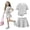 White, variant on Summer Outfits for Children Girls Size 8 Cute Two Piece Outfits Tracksuit Casual Short Sleeve T Shirt and Skirt Set Clothing Sets Light Blue 9-10 Years
