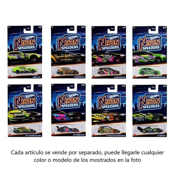 Vehículo de Colección Hot Wheels Collector Autos Neon Varios Modelos Sorpresa 1 pieza