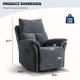 thumbnail image 4 of Bonzy Home Swivel Rocker Recliner Chairs for Living Room Overstuffed Breathable Manual Reclining Chair Modern Sofa Smoky Grey, 4 of 7