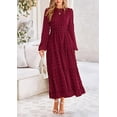 thumbnail image 3 of PRETTYGARDEN Women's Fall Spring Elegant Long Sleeve Maxi Dress Swiss Dot A Line Flowy Casual Holiday Party Going Out Dresses, 3 of 10