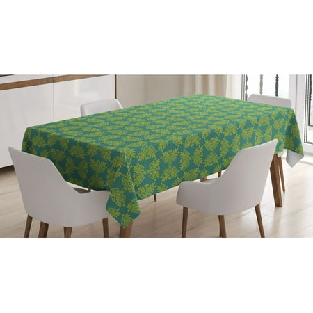 

Antique Oriental Tablecloth Oriental Style Retro Bohemian Middle Eastern Folk Ethnic Pattern Rectangle Satin Table Cover for Dining Room and Kitchen 60 X 90 Teal Yellow Green by Ambesonne