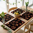 thumbnail image 5 of Black Orange Halloween Placemats Set of 4, Pumpkins Botanical Washable Wipeable Table Mats for Dining Tables, Indoor Outdoor Kitchen Place Mats for Holiday Party Table Decor, 5 of 9