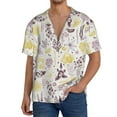 thumbnail image 2 of Disketp Men's Hawaiian Lavender Flowers Print Shirts Button Down Holiday Beach Shirts-Medium, 2 of 5