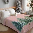 thumbnail image 2 of Throw Blanket Fleece Throw Blanket 40x50in, Christmas Tree Snowflake Soft Lightweight Bed Blankets Winter Theme on Pink Fuzzy Couch Blankets for All Season, 2 of 8