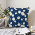 thumbnail image 4 of KLL Daisies Flowers Decorative Throw Pillow Covers Velvet Soft for Couch Sofa Bedroom Living Room Outdoor (No pillow core)- 20"x20", 4 of 5