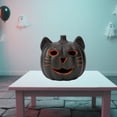 thumbnail image 3 of Halloween Pumpkin Decor Cat Shaped Light Up Pumpkin Jack O Lantern Decor Spooky Halloween Decorations for Home Outdoor Fall Pumpkin Decor Orange 1 Piece, 3 of 6