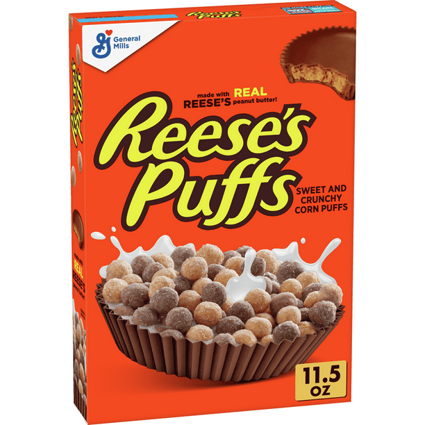 Reese's Puffs Cereal, Chocolate Peanut Butter, with Whole Grain, 11.5