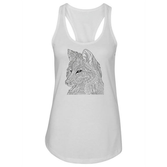 Sketch Of A Wolf Tank Women -Image by Shutterstock, Female x-Small
