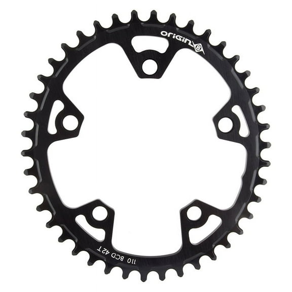 Origin8 Holdfast Oval 1x Chainring 42t 110 BCD 5-bolt 10/11-Speed Aluminum Blk
