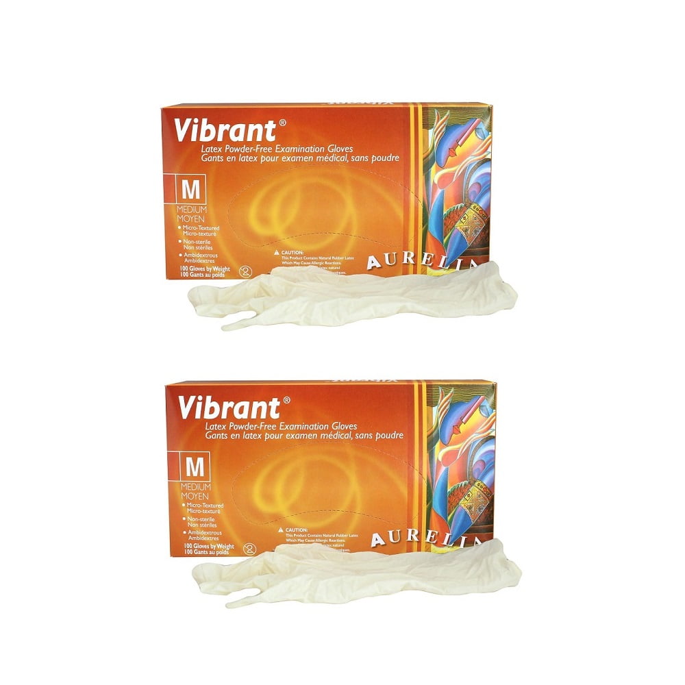 9.4 Length Large Powder Free Pack of 100 Aurelia Vibrant Latex Glove 5