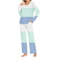 thumbnail image 2 of Women Pjs Ladies Pajamas Sets Super Soft Pajamas for Women Ladies' Gradient Printed Casual Top Pants Pajama Set, 2 of 6