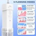 thumbnail image 3 of Portable cordless water flosser, travel size foldable storage 5 modes, 200ml telescopic water floss cleaning device, 7 waterproof rechargeable, 5 nozzles 360 degree rotation (white), 3 of 4