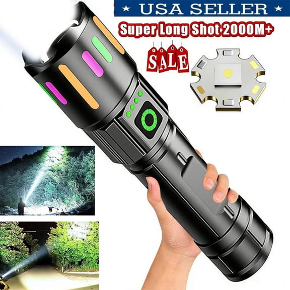 Super Bright LED Tactical Powerful Flashlight Rechargeable Work Light Camping US