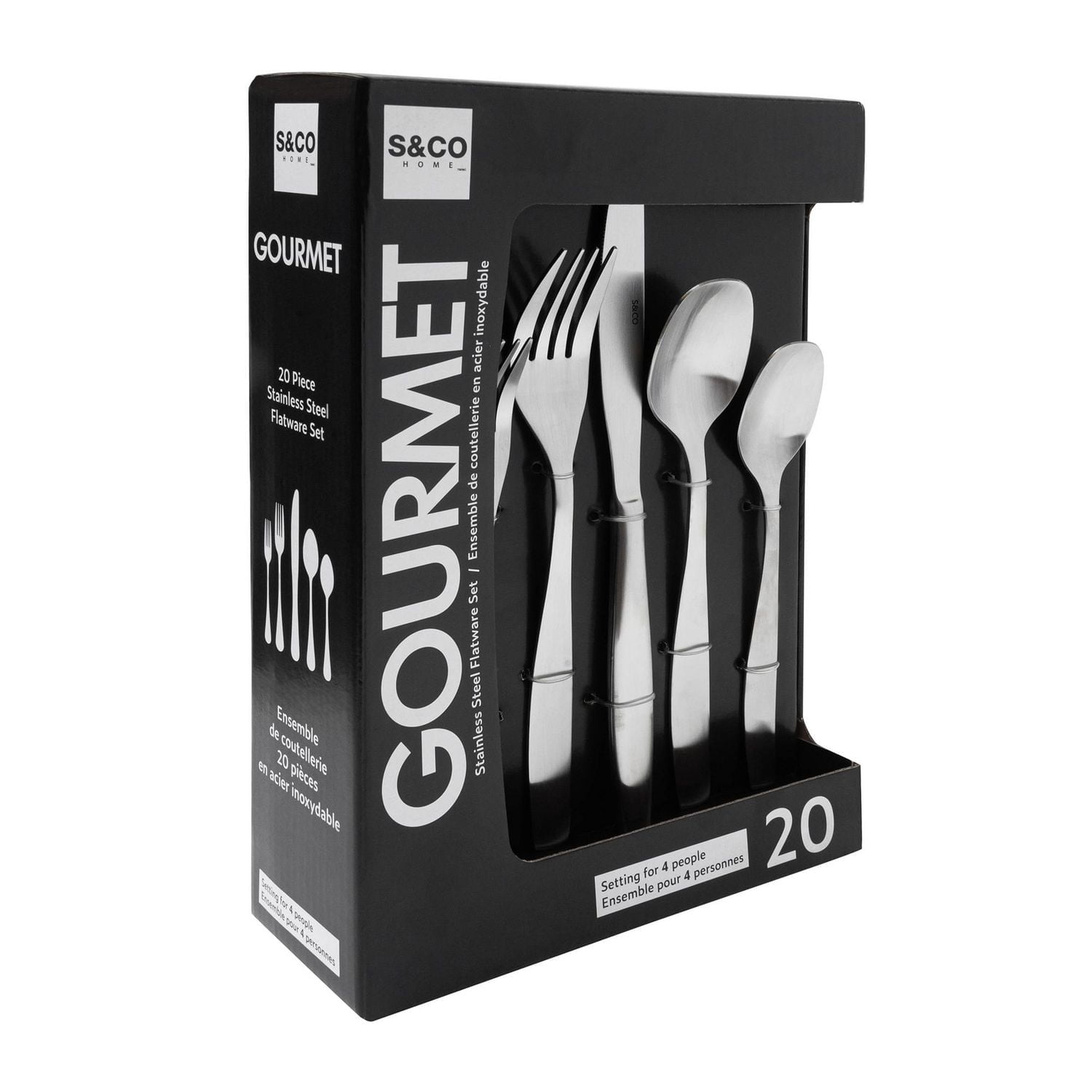 Milan 20‑Piece Gourmet Flatware Set (18/0 Brushed Stainless Steel)