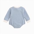 thumbnail image 3 of TOWED22 Unisex Baby Boy Girl Romper Waffle Onesie Clothes Long Sleeve Bubble Oversized Romper Bodysuit Top,Light Blue,3-6 M, 3 of 9