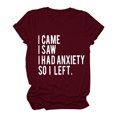 thumbnail image 2 of B91xZ Womens T Shirts T-Shirt en Coton Col Rond à Manches Courtes, Vin S, 2 of 4