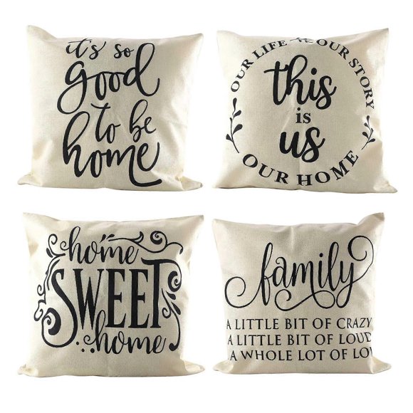 Farmhouse Decoration Pillow Covers Family Saying This Is Us Our Home Cushion Case for Sofa Couch Po