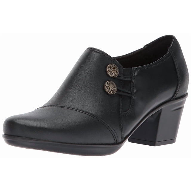 Mocasín Clarks Emslie Warren para Mujer en Cuero Negro Talla 9.5 Ancho