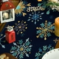 thumbnail image 3 of Blue Snowflakes Hexagon Winter Table Runner, Seasonal Christmas Kitchen Dining Table Decoration for Outdoor Home Party 13x36 Inch, 3 of 6