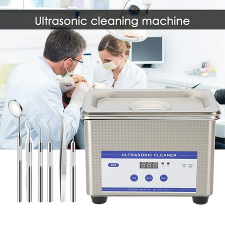 WALFRONT Ultrasonic Cleaning Machine False Teeth Jewelry Cleaner Tools, 800ml Watch Jewelry Glasses Cleaning Machine JP-008 100V-120V US