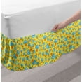 thumbnail image 2 of Mushroom Bed Skirt, Woodland Cartoon Blue Mushrooms in Childish Drawing on Yellow Background, Elastic Bedskirt Dust Ruffle Wrap Around for Bedding Decor, 4 Sizes, Yellow Multicolor, by Ambesonne, 2 of 2