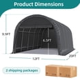 thumbnail image 2 of Mellcom Carport 12 x 20 FT , Portable Carport with All-Steel Metal Frame and Round Style Roof for Car, Truck, Boat, 2 of 7