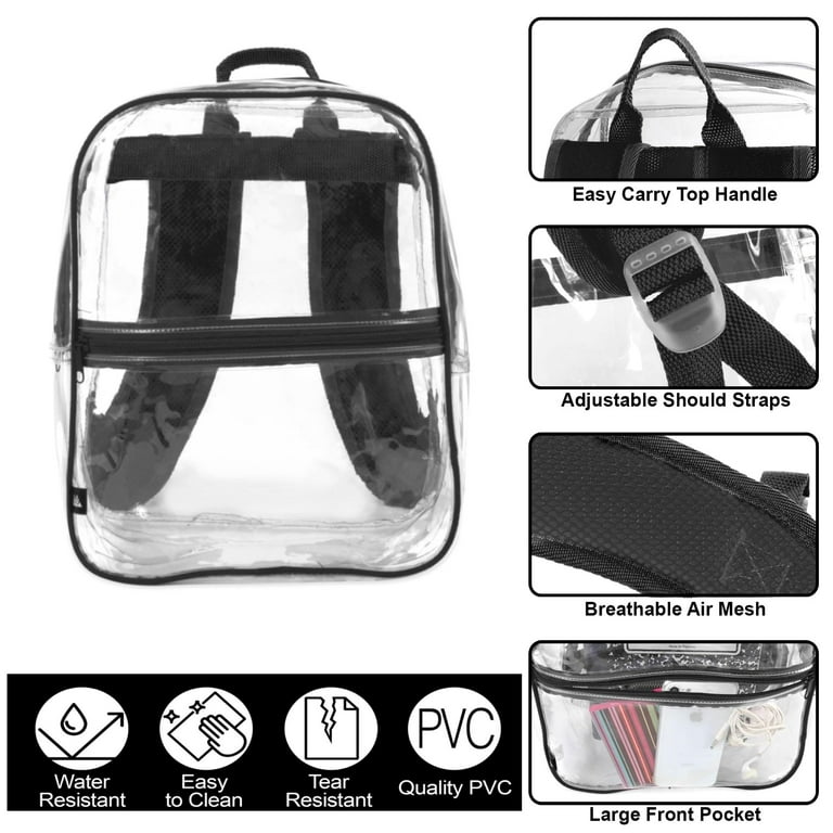 Trailmaker Waterproof Clear Stadium Backpack with Front  display picture 2