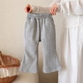 thumbnail image 4 of Spazoro Girls Flare Sweatpants, Elastic Waist Casual Side Pockets Solid Color Loose Fit Fashion Trousers Gray Size 12 Months, 4 of 8