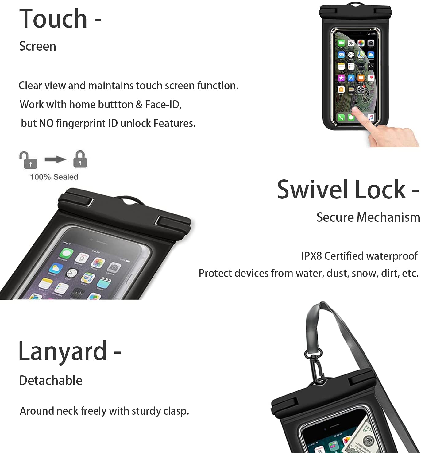 Waterproof Phone Case, Casual Phone Pouch Cellphone Pvc Bag For