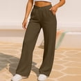 thumbnail image 4 of Women's Solid Color Casual Sporty Elastic Waistband Track Pants With Pockets Comfortable Loose Fit Daily Wear, 4 of 7