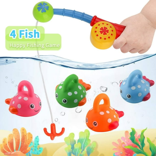 Bath toys for babies, fishing bathtub toy set with fishing rod and fishing  net, swimming bathtub pool toy clockwork swimming pool toy For babies and  toddlers from 18 