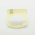 thumbnail image 4 of LBG British Made 18k Yellow Gold Natural Blue Topaz Mens Band Ring - 25 size options - Size 10, 4 of 6