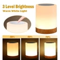 thumbnail image 2 of Night Light Touch Sensor Lamp Bedside Table Lamp for Kids Bedroom Rechargeable Dimmable Warm White Light and RGB Color Changing, 2 of 5