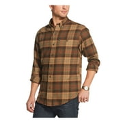 G.H. BASS Mens Green Tartan Plaid Collared Dress Shirt XL