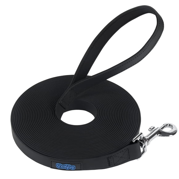 Vivifying Waterproof Long Dog Leash, 32Feet/10M Durable PVC Long Training Lead with Padded Handle Great for Medium Large Dogs Training, Hiking,