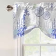 thumbnail image 4 of Coastal Purple Tie Up Valance Curtains for Windows, Kitchen Curtains Window Treatments, Ocean Coral Starfish Jellyfish Seahorse Short Window Shades Valances for Bedroom Bathroom Cafe 42"x12", 4 of 8