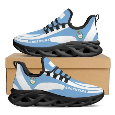 

Argentina Flag Design Casual Shoes Sun Olive Branch Liberty National Emblem Print Lace Up Mesh Sneakers Breathable Walking Shoes