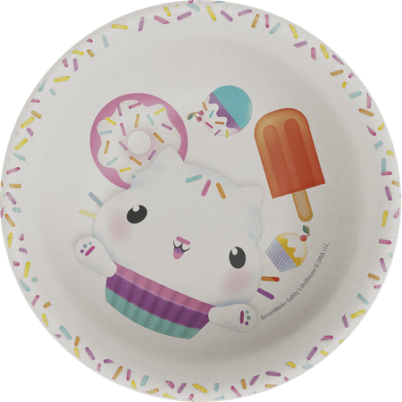 Zak Designs Gabbys Dollhouse 5.5in Melamine Bamboo Bowl With Rim