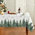 thumbnail image 1 of Christmas Tablecloth 60×120 Inch Rectangular, Winter Snow Trees White Washable Table Cover for Party Picnic Dinner Decor, 1 of 6