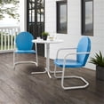 thumbnail image 2 of Griffith 3Pc Outdoor Metal Bistro Set Sky Blue Gloss/White Satin - Bistro Table & 2 Chairs, 2 of 5