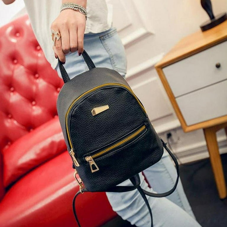 Temacd Backpack Large Capacity Multifunctional Soft Faux Leather