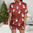 thumbnail image 5 of TTUHYWXI Women Christmas Pajamas Shorts Set White Christmas Pajamas Short Sleeves Shirt and Shorts 2 Piece Pjs Sleepwear (Watermelon Red, S), 5 of 7