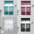 thumbnail image 6 of 3 Piece Rod Pocket Linen Semi Sheer Kitchen Window Curtain Tiers and Valance Set, 6 of 6