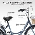 thumbnail image 6 of VIRIBUS 24 Inch Adult Trike 7 Speed Bike w Adjustable Seat 2 Baskets Matte Gray, 6 of 10