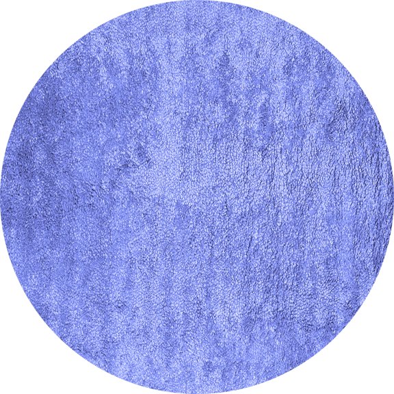 Ahgly Company Indoor Round Abstract Blue Contemporary Area Rugs, 5' Round